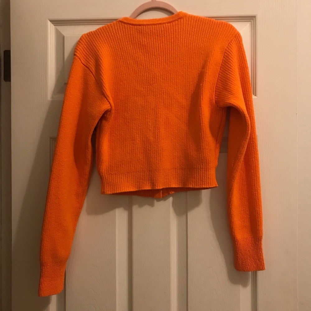 NWT 10 Crosby Derek Lam Orange Layered Cardigan Sweater Top - Picture 3 of 8